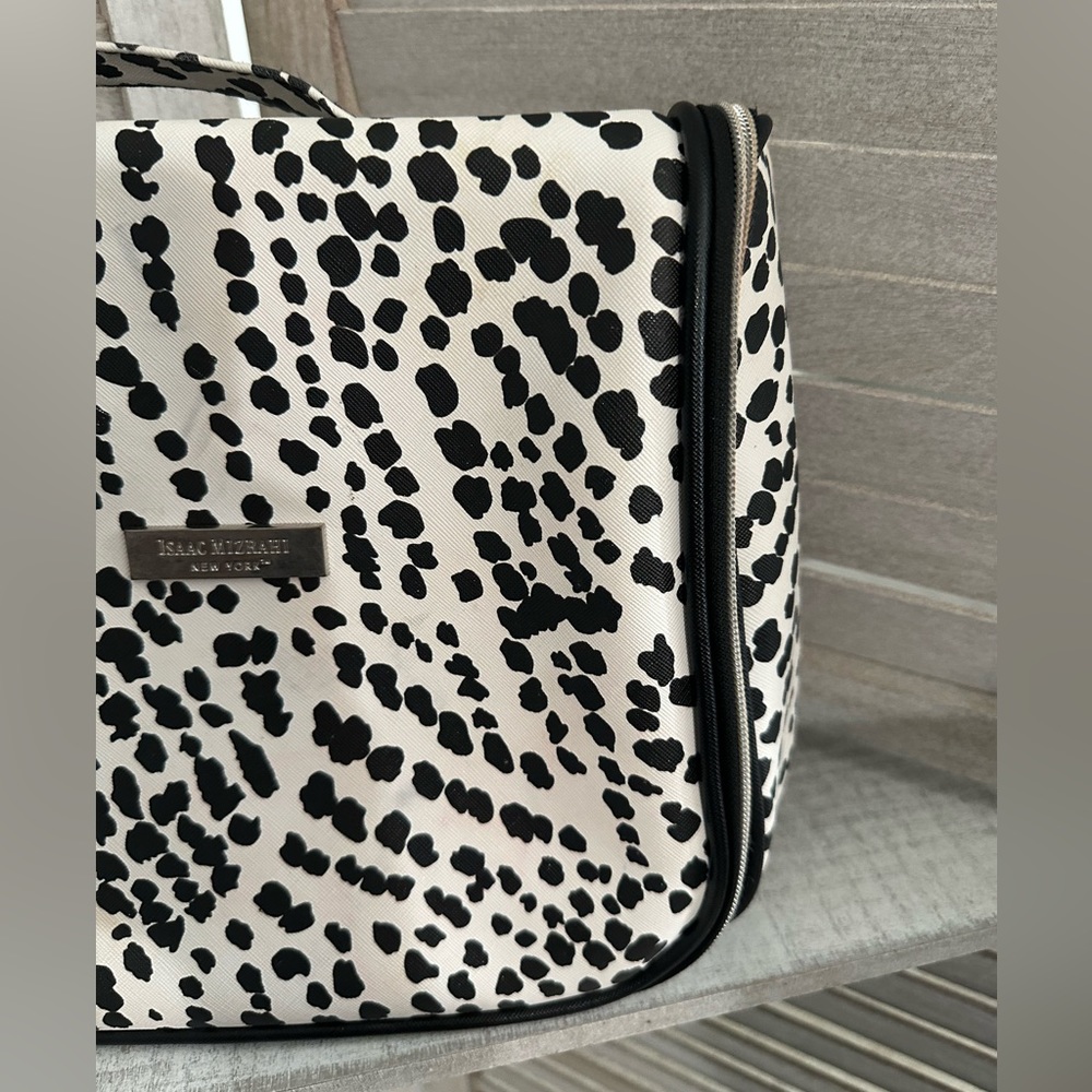 Isaac Mizrahi Black & White Animal Print Makeup Bag - Picture 3 of 17